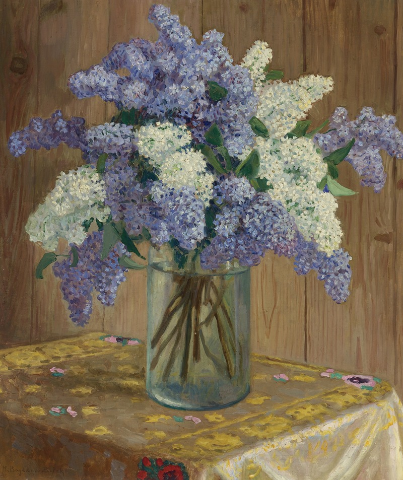 Still Life With Lilacs by Николай Богданов-Бельский — digital art print download
