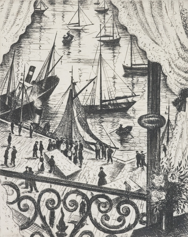 The balcony, Dieppe by Кристофер Р. В. Невинсон, 1929 — digital art print download