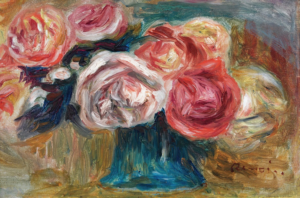 Bouquet De Roses Dans Un Vase — Пьер-Огюст Ренуар