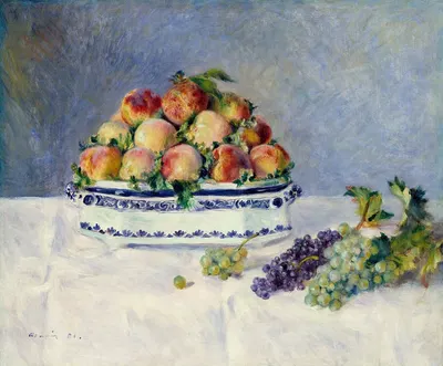 Still Life with Peaches and Grapes by Пьер-Огюст Ренуар, 1881 — digital art print download