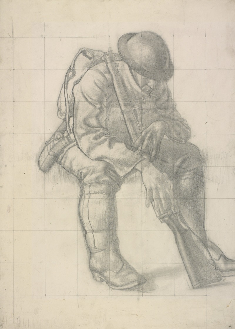Life Study For Heavy Artillery by Колин Гилл, 1919 — digital art print download