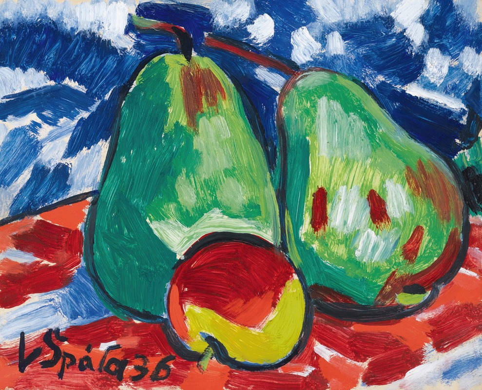 Two Apples And A Pear by Вацлав Шпала, 1936 — digital art print download