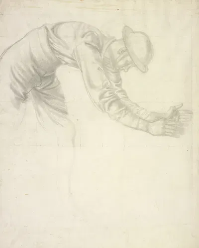 Life Study For Heavy Artillery by Colin Gill, 1919 — digital art print download