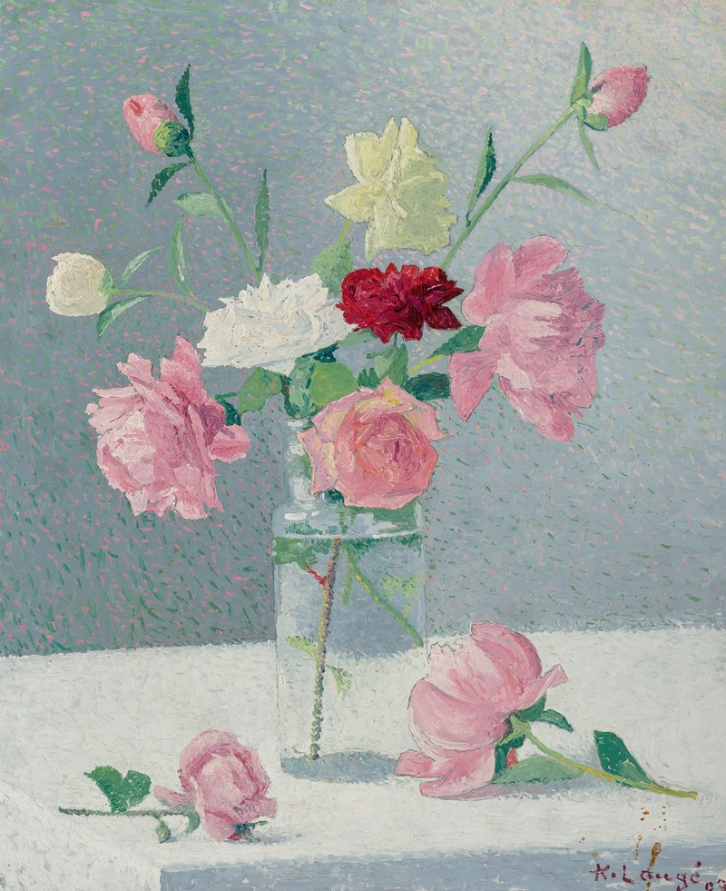 Vase de roses by Ахилле Ложе, 1909 — digital art print download