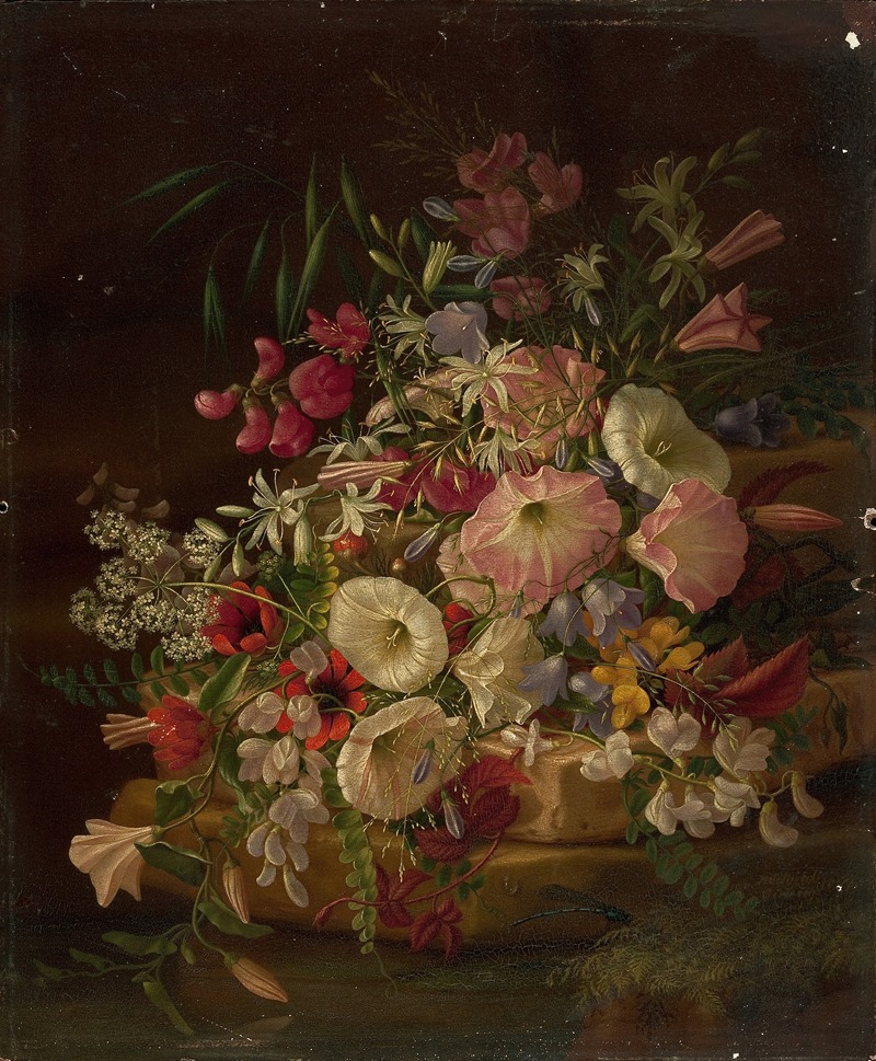 Floral Still Life by Adelheid Dietrich, 1867 — digital art print download