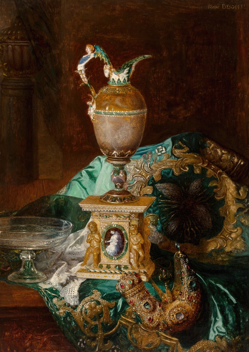 Jeweled still life by Blaise-Alexandre Desgoffe — digital art print download