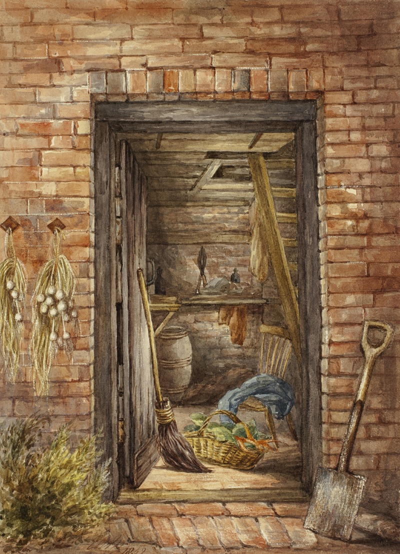 Brick Wall with Open Door and Shovel — Элизабета Мюррей
