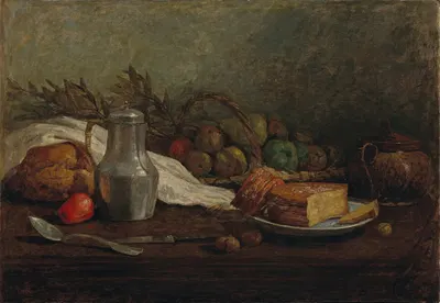 Nature morte au pichet d'étain by Eugène Boudin, 1855 — digital art print download