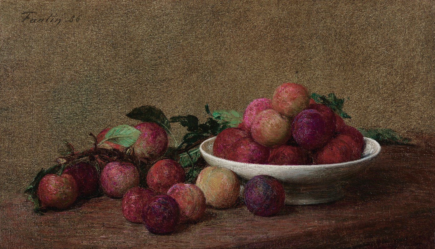 Nature morte aux prunes by Анри Фантен-Латур, 1886 — digital art print download