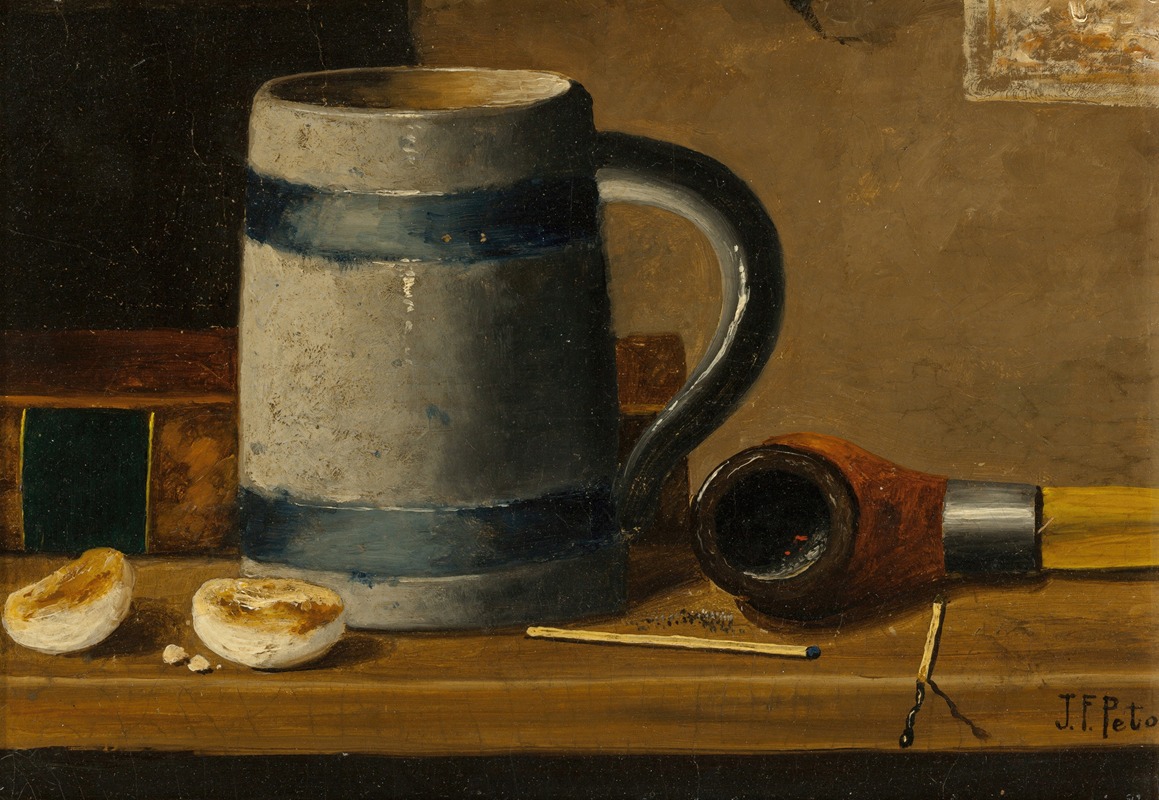 Still Life with Mug and Pipe by Джон Фредерик Пето — digital art print download