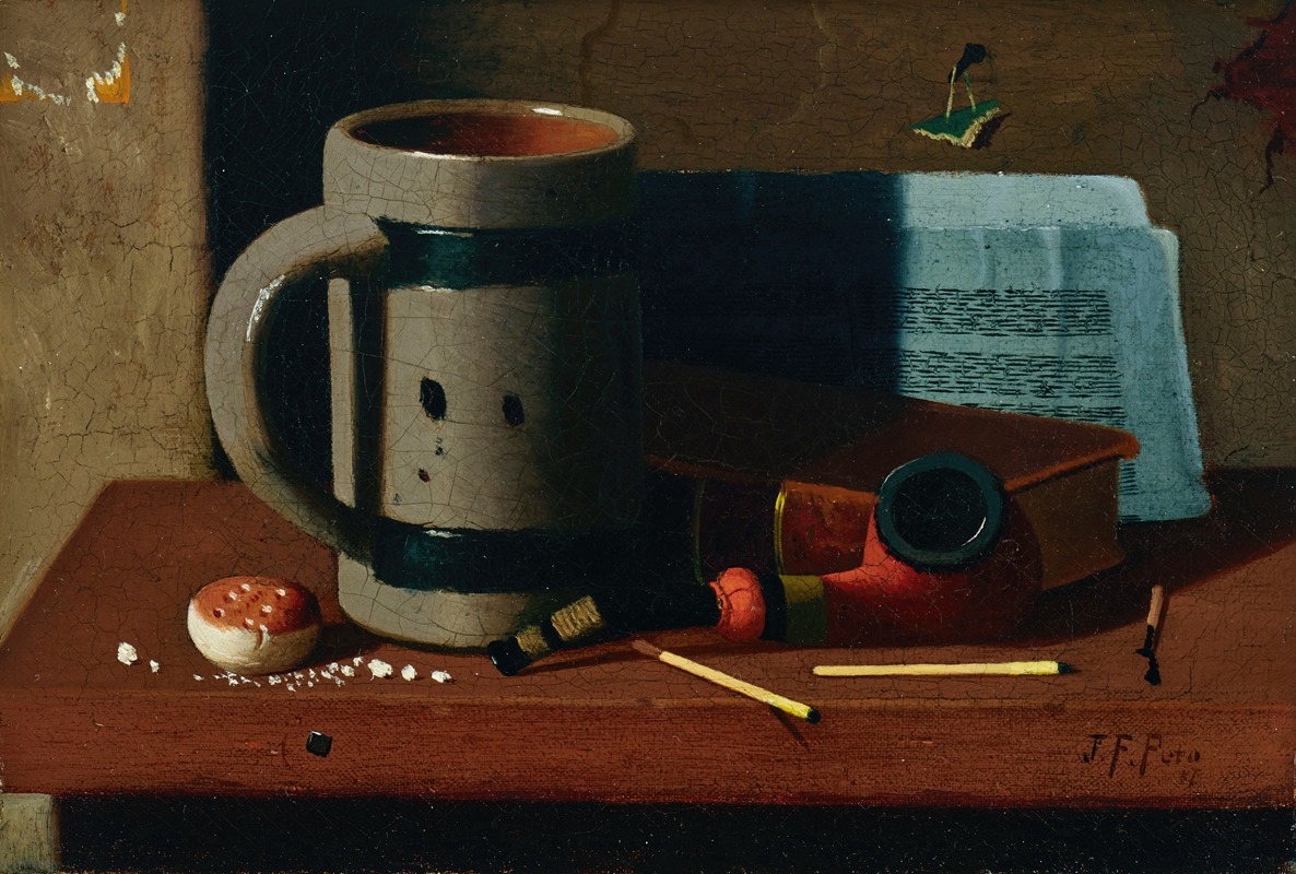 Tankard, Pipe, Matches and Biscuit by Джон Фредерик Пето, 1887 — digital art print download
