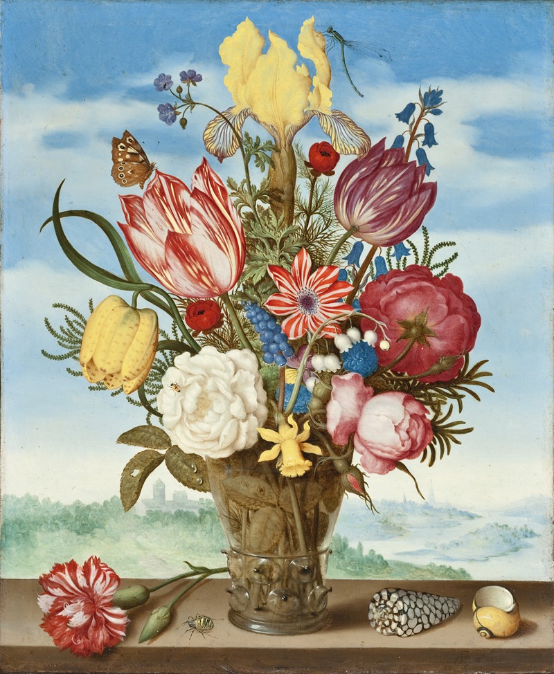Bouquet of Flowers on a Ledge — Ambrosius Bosschaert the Elder