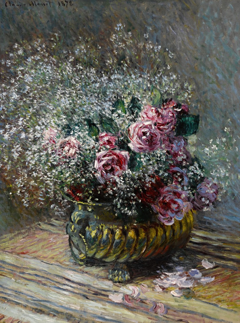 Fleurs dans un pot (Roses et brouillard) by Клод Моне, 1878 — digital art print download