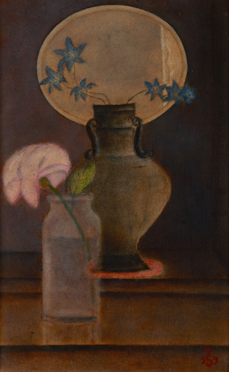 Larkspurs and a Rose by Ян Спыхальский, 1932 — digital art print download