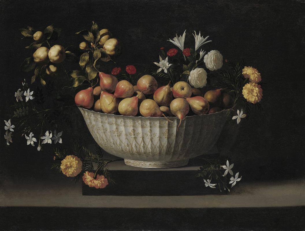 Flowers and Fruit in a China Bowl — Juan de Zurbarán