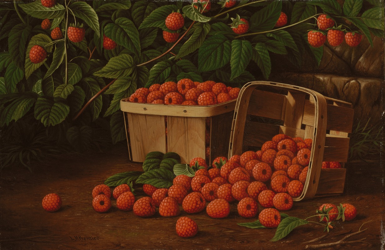 Raspberries in Basket — Levi Wells Prentice