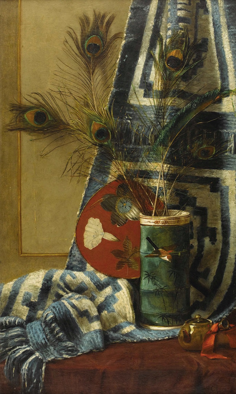 Still Life with Peacock Feathers by Manner Of William Merritt Chase — digital art print download