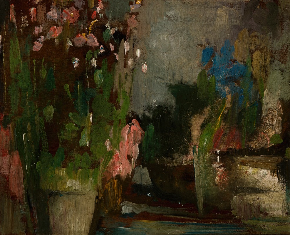 Flowers on a Terrace by Ольга Бознянская, 1903 — digital art print download