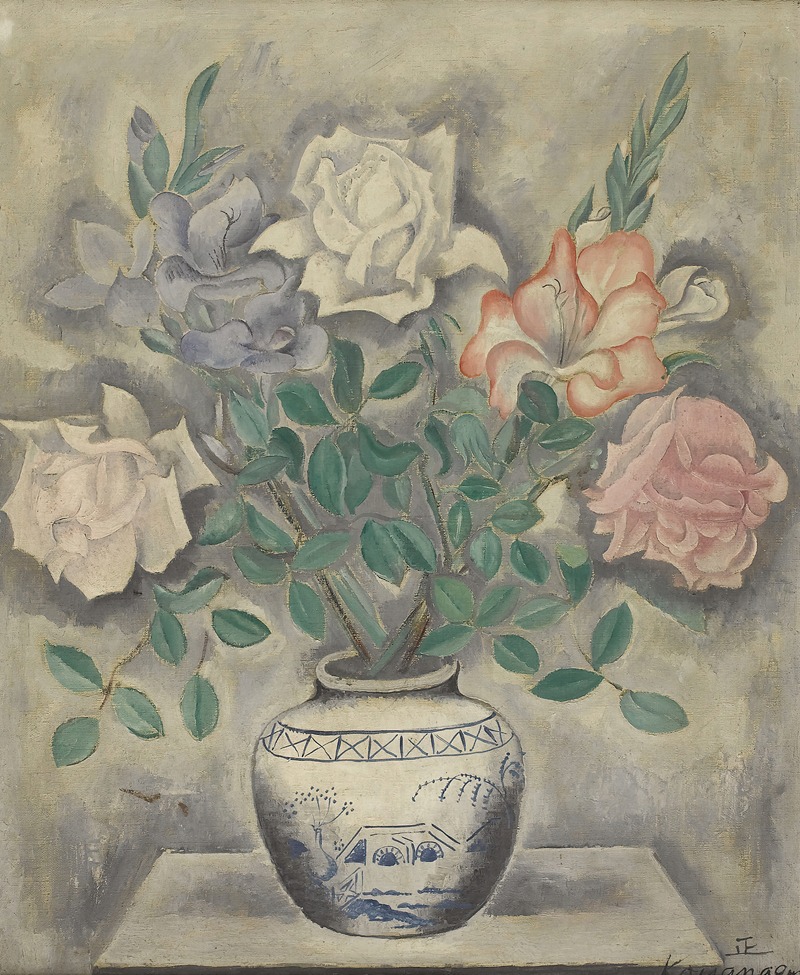 Still Life with Roses in a Delft Jar — Sei Koyanagui
