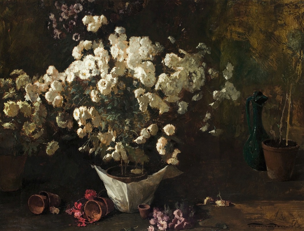 Still Life of Chrysanthemums — Emil Carlsen