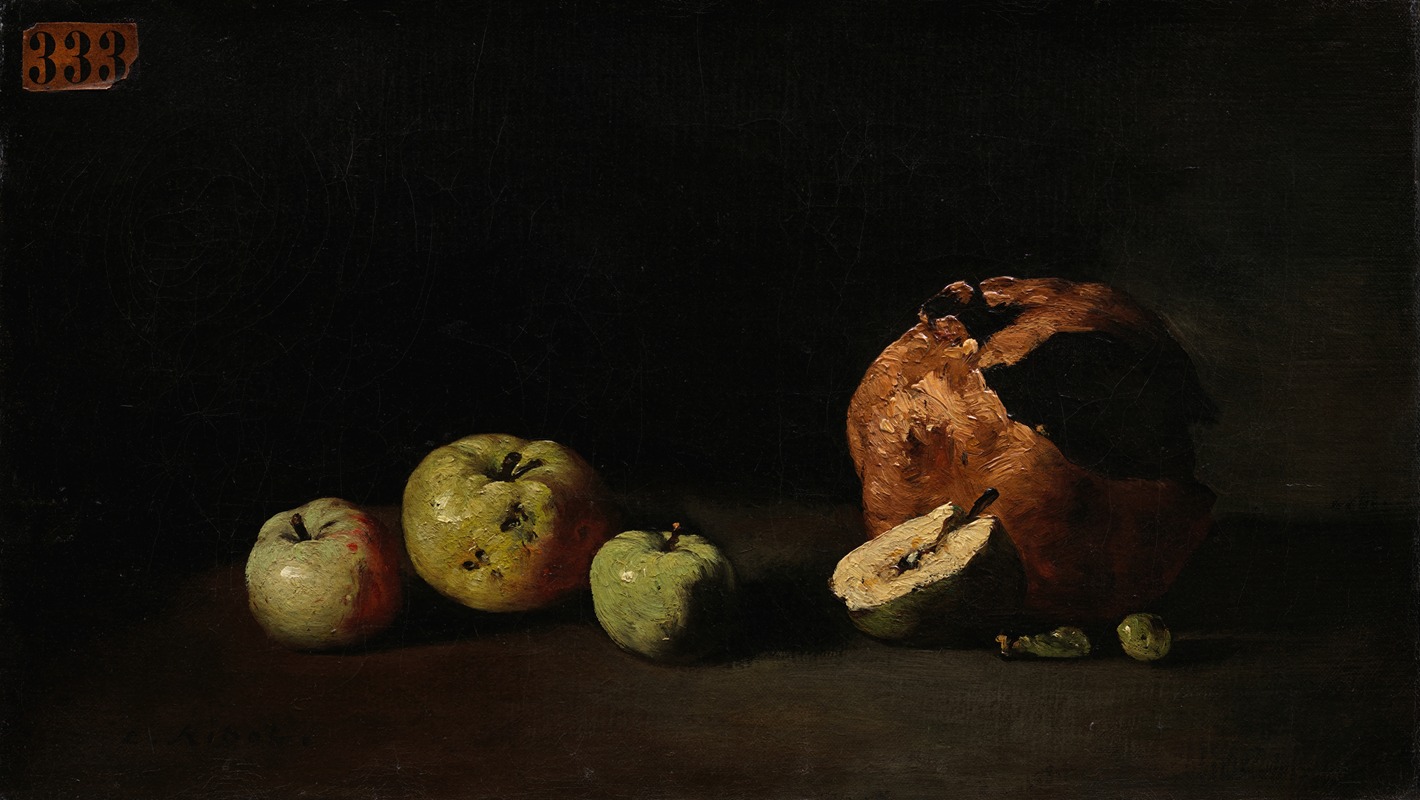 Still Life with Apples and a Pomegranate — Théodule Ribot