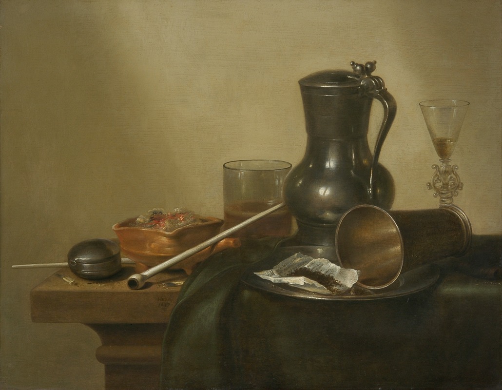 Tobacco Still Life by Willem Claesz Heda, 1637 — digital art print download