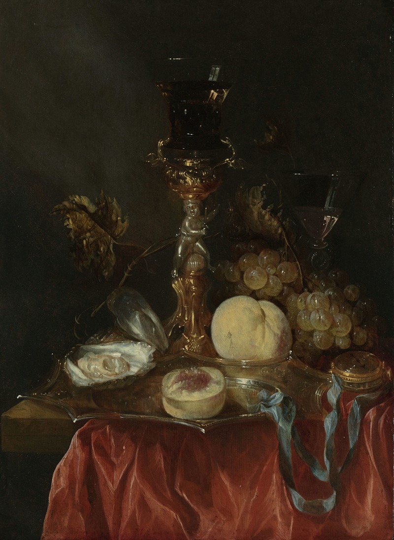Still Life with Silver-Gilt Glass Holder — Abraham van Beyeren