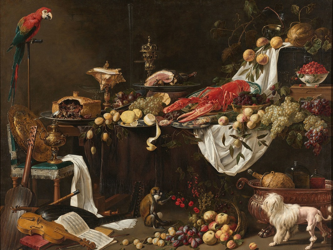 Banquet Still Life by Адриан ван Утрехт, 1644 — digital art print download
