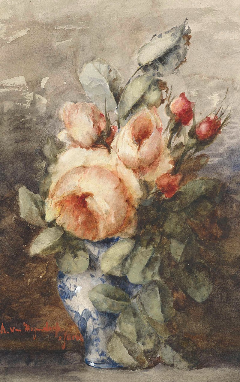 Boeket rozen in een vaas — Adrienne Jacqueline s'Jacob