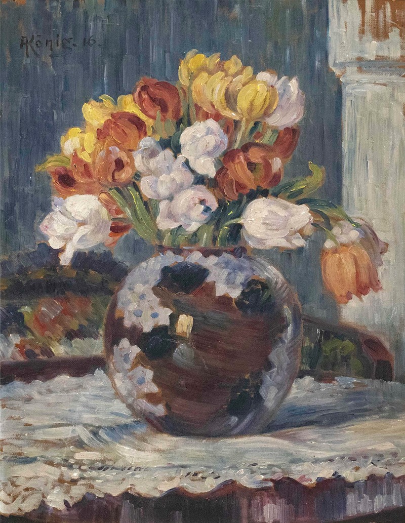 Tulpen in Kugelvase by Albert König, 1916 — digital art print download