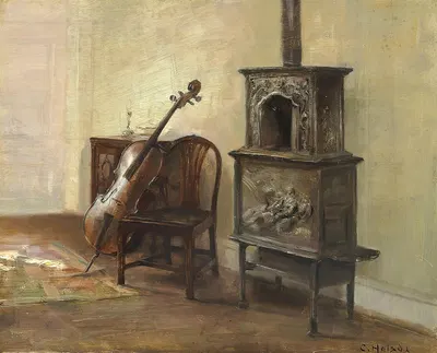 Interieur med en cello by Карл Хольсё — digital art print download