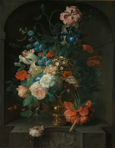 Still Life with Flowers by Coenraet Roepel, 1721 — digital art print download