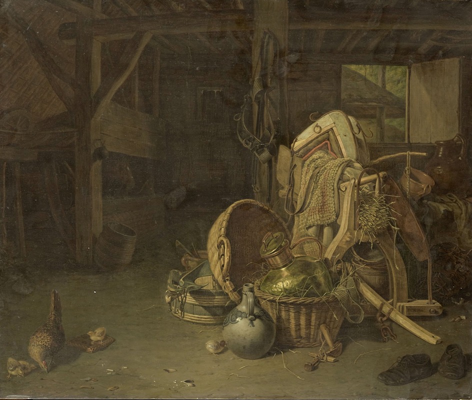 Still Life in a Stable by François Cornelis Knoll, 1824 — digital art print download