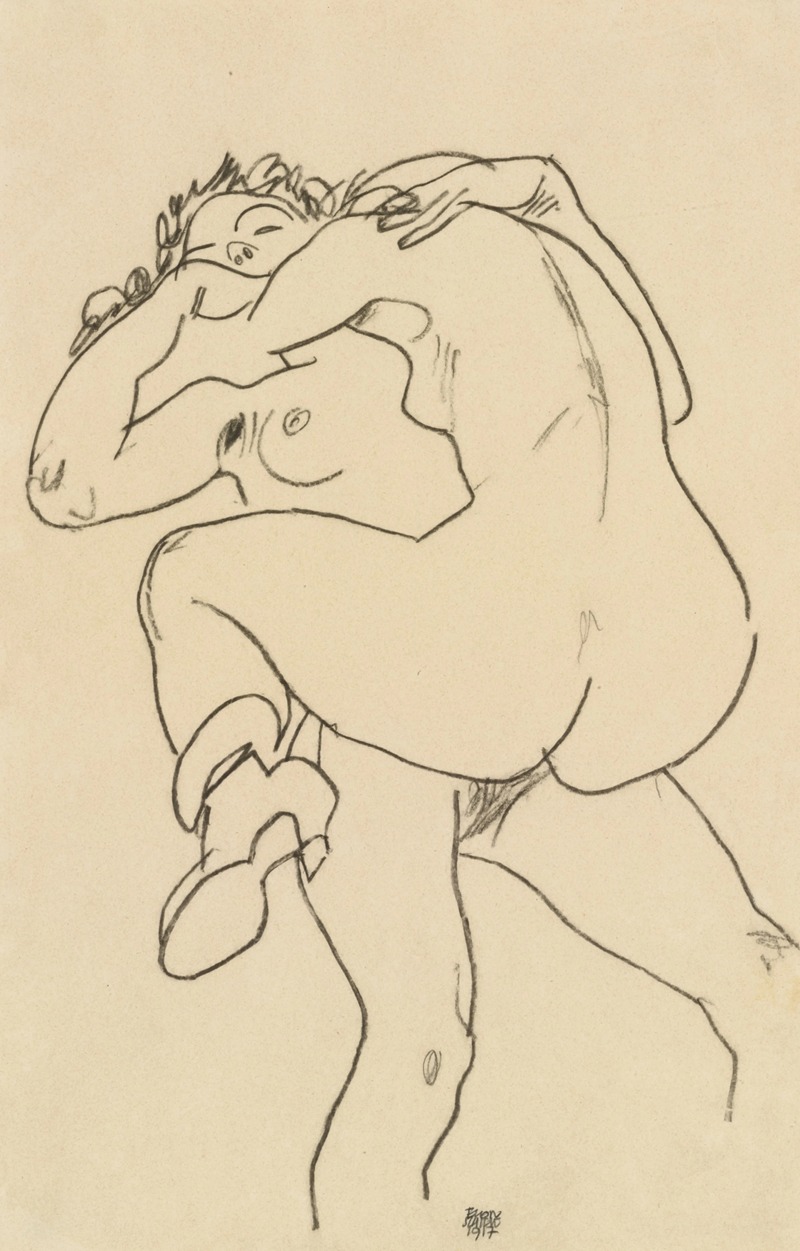 Zwei Freundinnen (Two Friends) by Эгон Шиле, 1917 — digital art print download