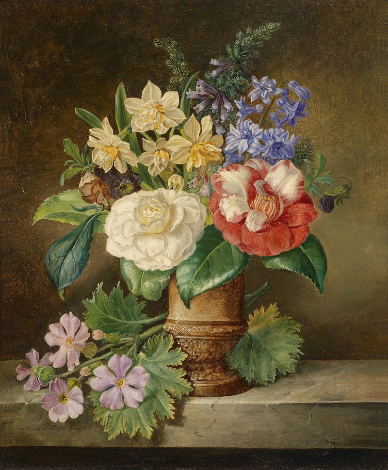 Blumenstillleben mit Narzissen by Франц Ксавер Петтер, 1852 — digital art print download