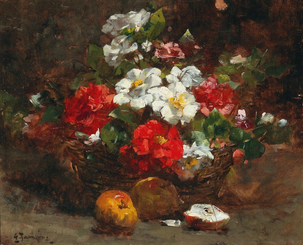 A basket full of flowers — Georges Jeannin