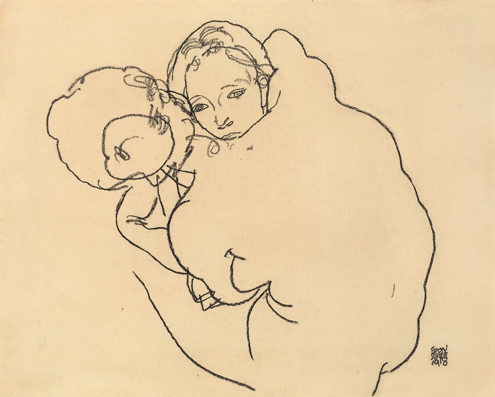 Mother and Child (Mutter und Kind) by Эгон Шиле, 1918 — digital art print download