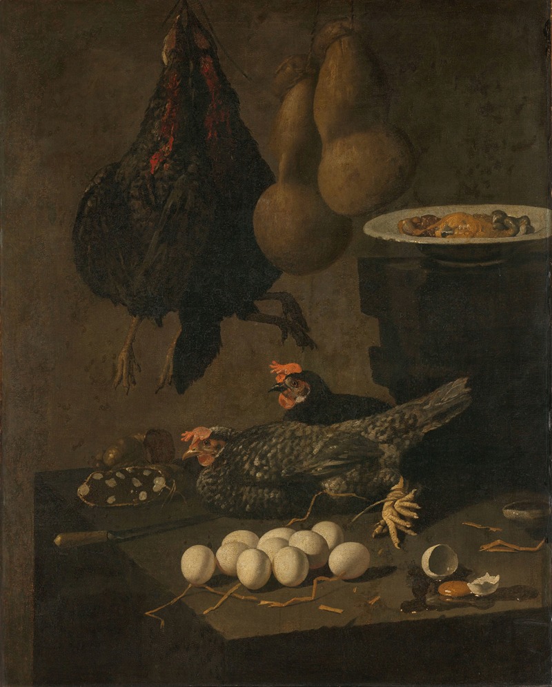 Still Life with Chickens and Eggs by Giovanni Battista Recco, 1640 - 1660 — digital art print download