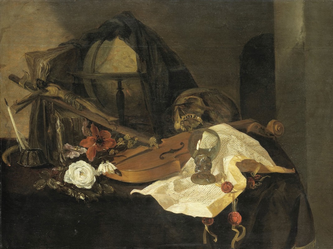 Vanitas Still Life by Jacques de Claeuw, 1650 — digital art print download