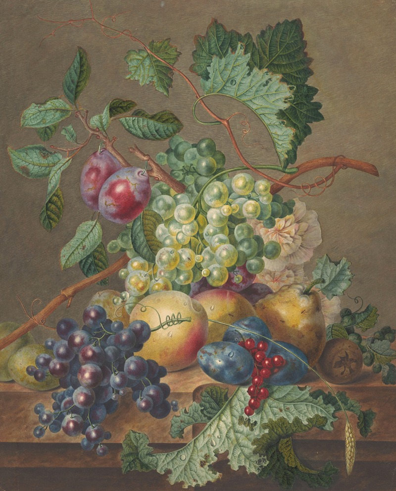 Stilleven met vruchten by Jan de Bruyn, 1700 - 1800 — digital art print download