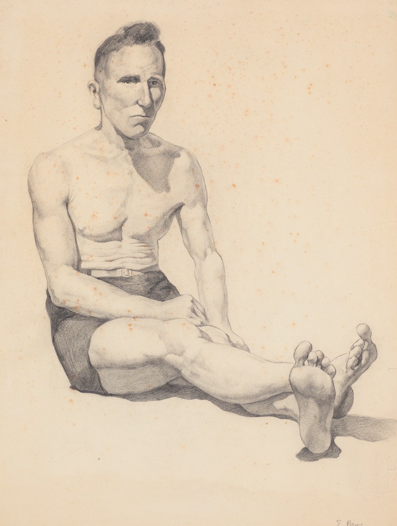 Untitled (Man, seated, in bathing suit) by Элизабета Берри — digital art print download