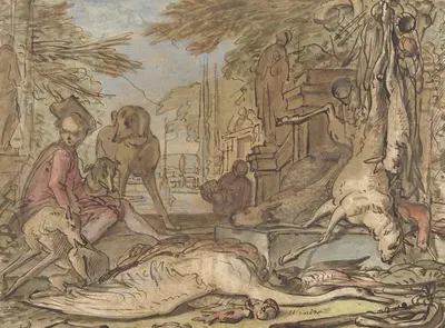 Stilleven van wild by Ян Вейникс, 1650 - 1719 — digital art print download
