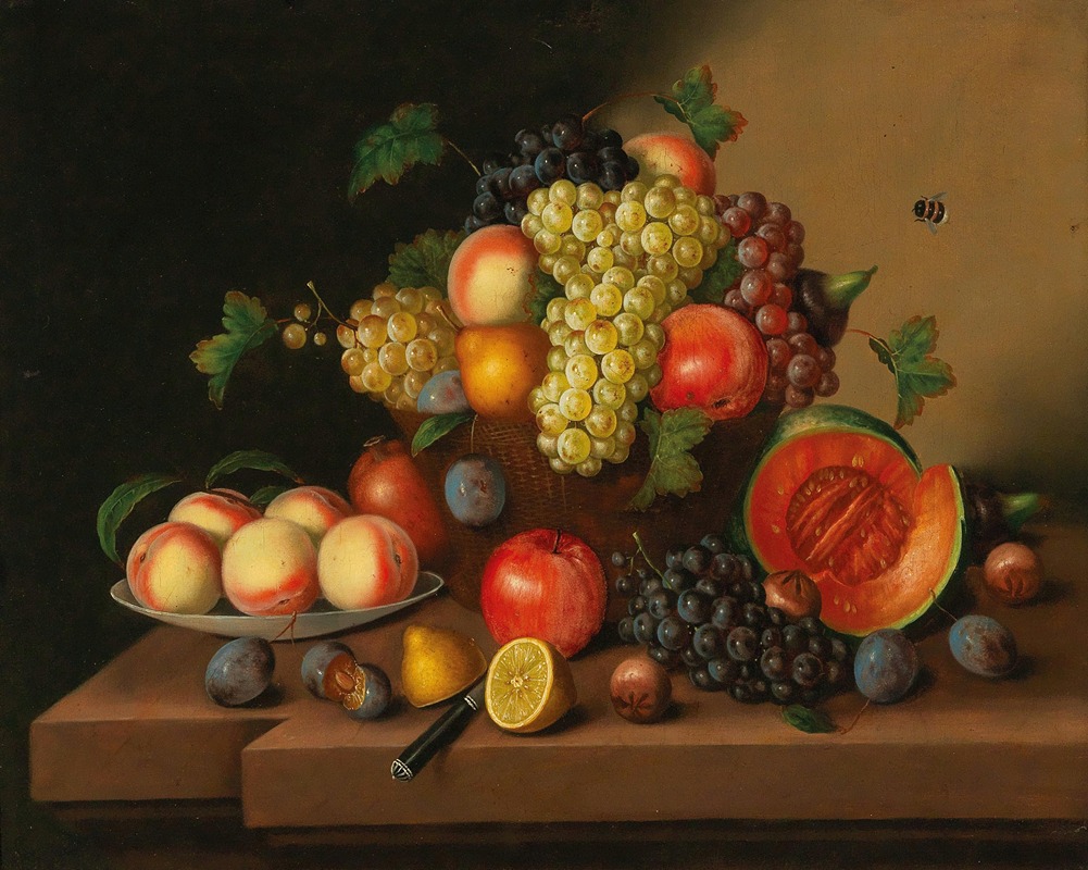 Grosses dekoratives Früchtestillleben by Johann Georg Seitz — digital art print download