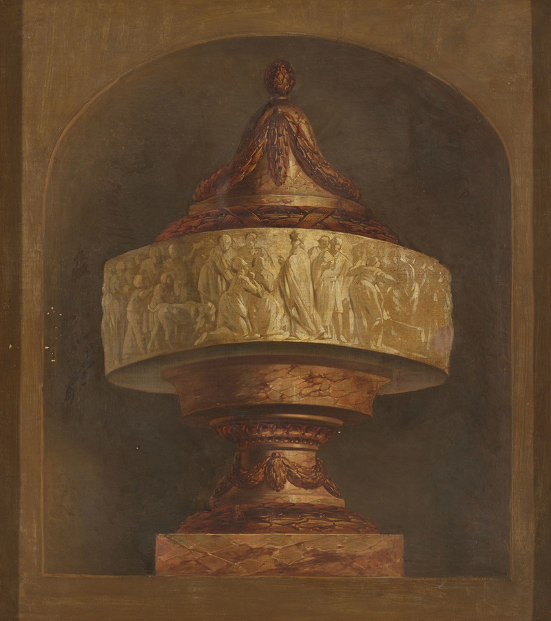 Behangselschildering met siervaas by Юриан Андриессен, c. 1776 — digital art print download