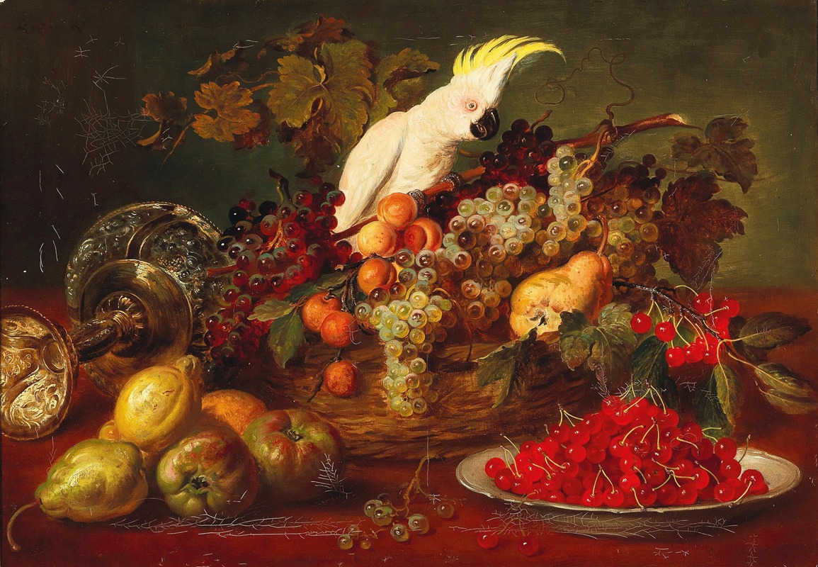 Large Still Life with Cockatoo — Ludwig Adam Kunz
