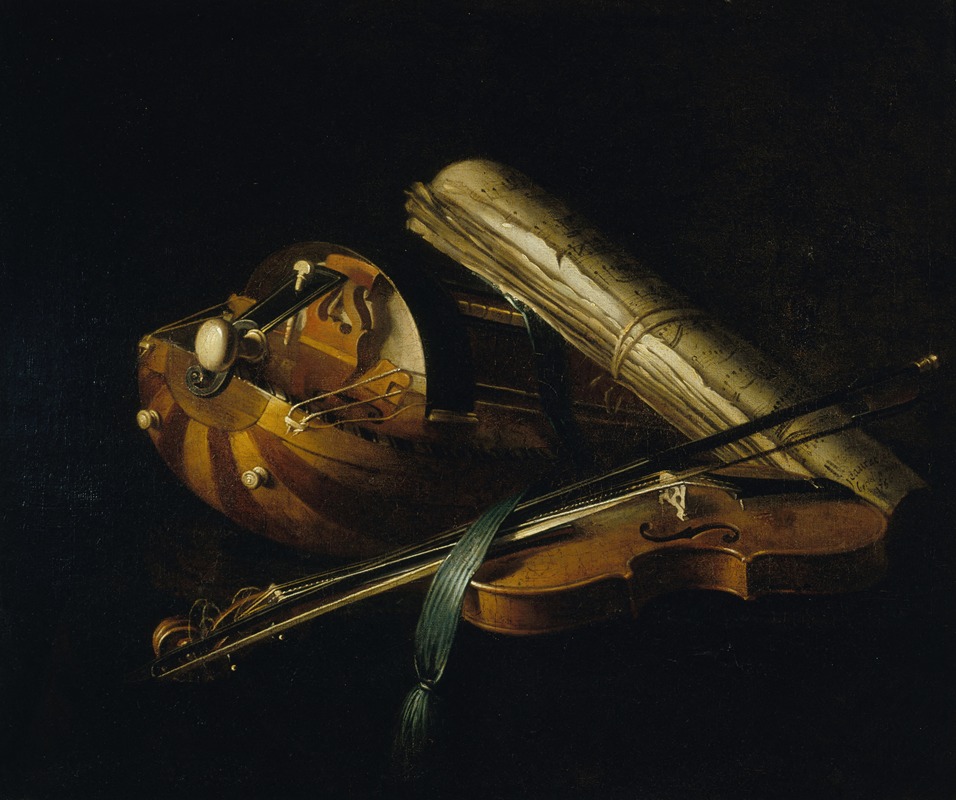 Nature morte aux instruments de musique by Николя-Анри Жора де Берри, 1756 — digital art print download