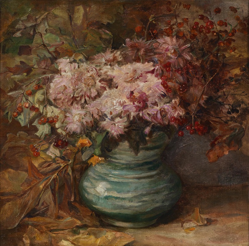 Blumenstrauß mit Crysanthemen und Ringelblumen by Ольга Визингер-Флориан — digital art print download