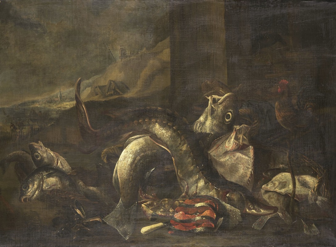 Still Life with Fish by R. van Burgh, 1668 - 1690 — digital art print download