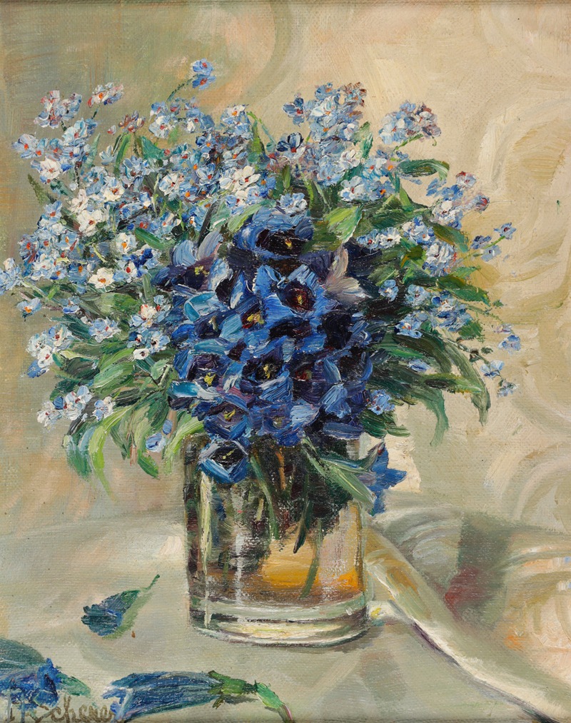 Frühlingsblumen in Glasvase — Rosa Scherer