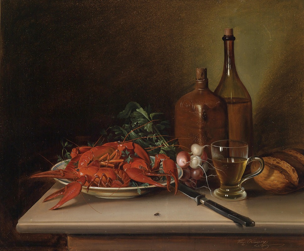 Stillleben mit Langusten by Винценц Кройцер — digital art print download